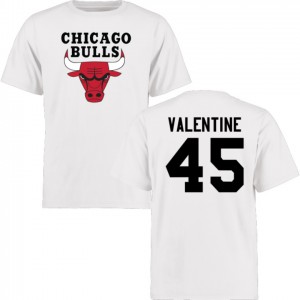 Denzel Valentine Chicago Bulls 2016 NBA Draft Pick Men's #45 Name & Number T-Shirt - White 691454-688