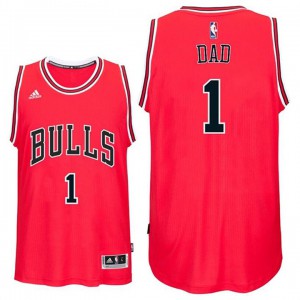 Chicago Bulls Father's Day Dad Logo Swingman Men's #1 Road Jersey - Red 685076-370