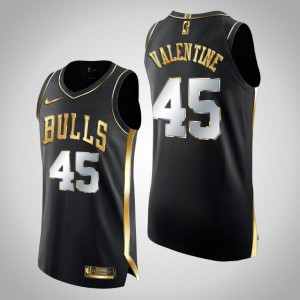 Denzel Valentine Chicago Bulls Men's #45 Golden Edition Authentic Limited Jersey - Black 260123-837