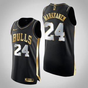Lauri Markkanen Chicago Bulls Men's #24 Golden Edition Authentic Limited Jersey - Black 687008-591