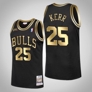 Steve Kerr Chicago Bulls Golden Limited Men's #25 1998 Finals Champions Jersey - Black 939080-398