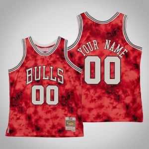 Custom Chicago Bulls Men's #00 Galaxy Jersey - Red 964083-674
