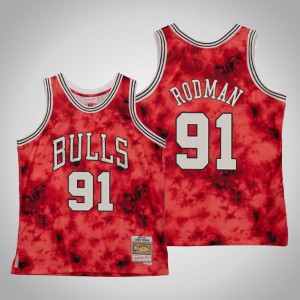 Dennis Rodman Chicago Bulls Men's #91 Galaxy Jersey - Red 171743-934