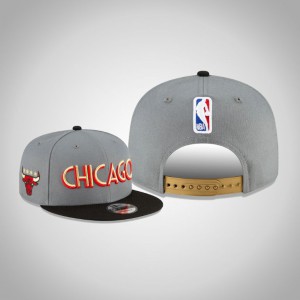 Chicago Bulls 2021 Edition Primary 9FIFTY Snapback Adjustable Men's City Hat - Gray Black 564842-596