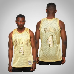 Jerry Sloan Chicago Bulls Limited Edition Men's #4 Midas SM Jersey - Gold 397686-680