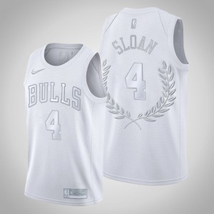 Jerry Sloan Chicago Bulls Glory Retired Men's #4 Platinum Limited Jersey - White 751290-978