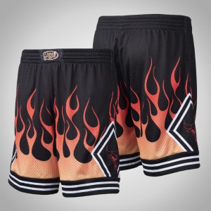 Chicago Bulls Basketball Men's Flames Shorts - Black 358167-318