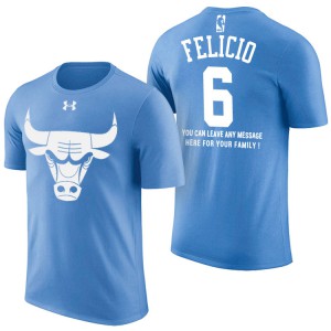 Cristiano Felicio Chicago Bulls With Message Men's #6 Father's Day T-Shirt - Blue 232916-766