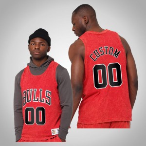 Custom Chicago Bulls Men Worn Out Tnak Men's Quintessential Jersey - Red 534703-283