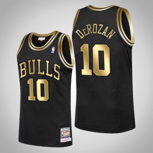 DeMar DeRozan Chicago Bulls 2021 Golden Authentic Men's Hardwood Classics Jersey - Black 396192-536