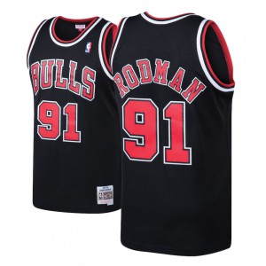 Dennis Rodman Chicago Bulls Mitchell & Ness 1997-98 Swingman Men's #91 Hardwood Classics Jersey - Black 323175-166