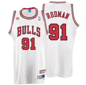 Dennis Rodman Chicago Bulls Soul Swingman Men's #91 Home Jersey - White 741092-454
