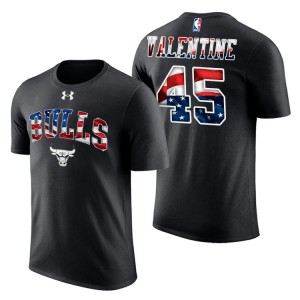 Denzel Valentine Chicago Bulls Banner Wave Stars & Stripes Men's #45 Independence Day T-Shirt - Black 139749-317