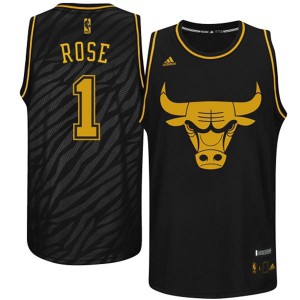 Derrick Rose Chicago Bulls Precious Metals Swingman Limited Edition Men's #1 Fashion Jersey - Black 706533-297