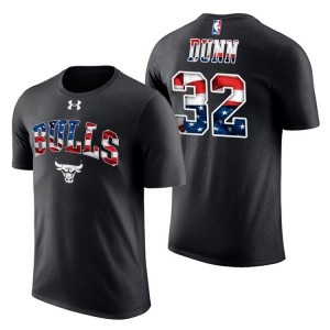 Kris Dunn Chicago Bulls Banner Wave Stars & Stripes Men's #32 Independence Day T-Shirt - Black 674538-761