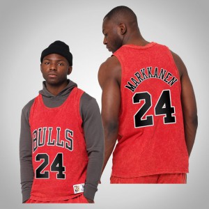 Lauri Markkanen Chicago Bulls Men Worn Out Tnak Men's Quintessential Jersey - Red 526215-901
