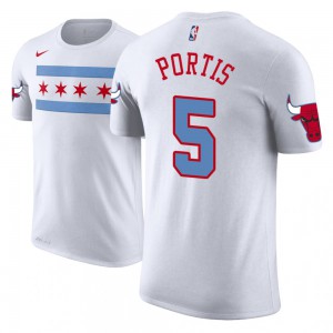 Bobby Portis Chicago Bulls Edition Name & Number Men's #5 City T-Shirt - White 461190-873