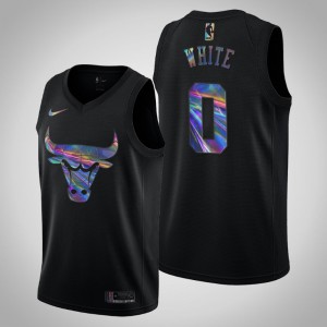 Coby White Chicago Bulls Men's #0 Iridescent Holographic Limited Edition Jersey - Black 231959-791