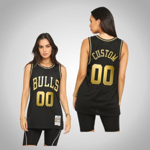 Custom Chicago Bulls Hardwood Classics Limited Allocation Men's #00 2021 Golden Edition Jersey - Black 894153-545