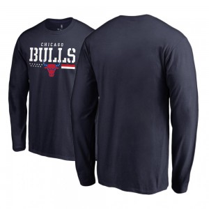 Chicago Bulls Long Sleeve Men's Hoops For Troops T-Shirt - Navy 819273-169