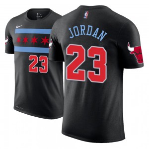 Michael Jordan Chicago Bulls Edition Name & Number Men's #23 City T-Shirt - Black 797135-412