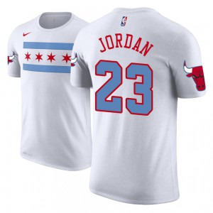 Michael Jordan Chicago Bulls Edition Name & Number Men's #23 City T-Shirt - White 840338-501