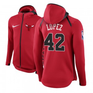 Robin Lopez Chicago Bulls Therma Flex Men's #42 Showtime Hoodie - Red 820067-693