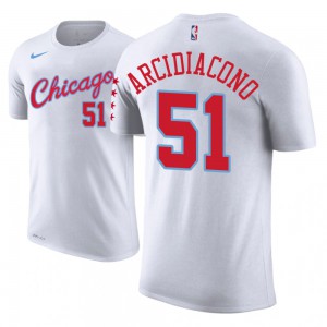 Ryan Arcidiacono Chicago Bulls Edition Name & Number Men's #51 City T-Shirt - White 602922-777
