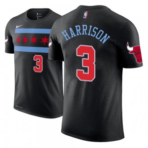 Shaquille Harrison Chicago Bulls Edition Name & Number Men's #3 City T-Shirt - Black 973046-700