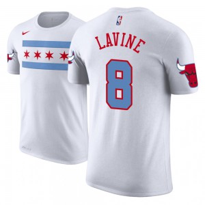 Zach LaVine Chicago Bulls Edition Name & Number Men's #8 City T-Shirt - White 294144-776