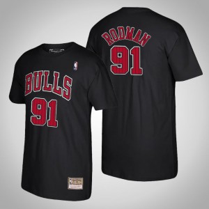 Dennis Rodman Chicago Bulls Hardwood Classics Men's #91 Reload T-Shirt - Black 390877-156