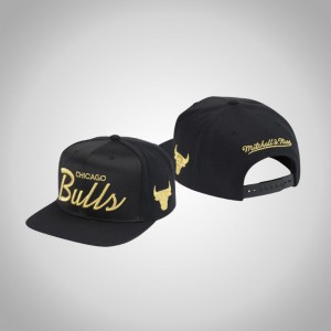 Chicago Bulls Snapback Adjustable Men's Gold Dazzle Hat - Black 750207-436