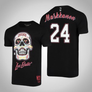 Lauri Markkanen Chicago Bulls Sugar Skull Hardwood Hometown Men's #24 Classic Edition T-Shirt - Black 962603-917