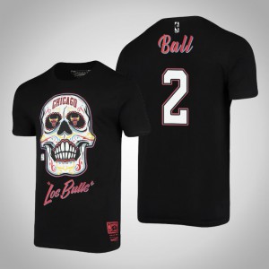 Lonzo Ball Chicago Bulls Sugar Skull Hardwood Hometown Men's #2 Classic Edition T-Shirt - Black 552637-649