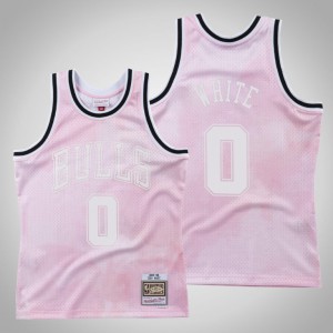 Coby White Chicago Bulls 1997-98 Men's #0 Cloudy Skies Jersey - Pink 759213-595