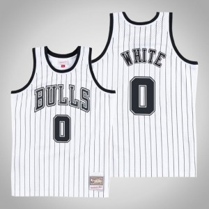Coby White Chicago Bulls Hardwood Classics Men's #0 Concord Collection Jersey - White Black 133519-824