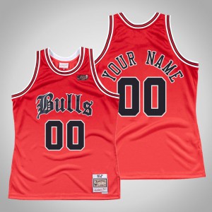 Custom Chicago Bulls 1997-98 Faded Men's #00 Old English Jersey - Red 726861-297