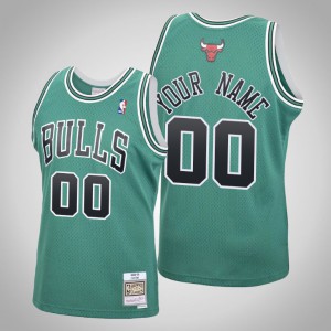 Custom Chicago Bulls Sep-08 Men's #00 Hardwood Classics Jersey - Green 536050-201