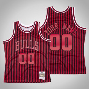 Custom Chicago Bulls Men's #00 Striped Jersey - Red 892139-378