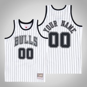 Custom Chicago Bulls Hardwood Classics Men's #00 Concord Collection Jersey - White Black 657243-705