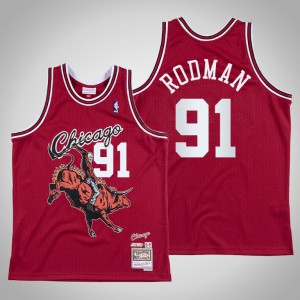 Dennis Rodman Chicago Bulls Men's #91 Juice Wrld x BR Remix Limited Jersey - Red 968355-799