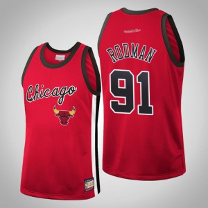 Dennis Rodman Chicago Bulls Team Heritage Men's #91 Hardwood Classics Jersey - Red 381168-786