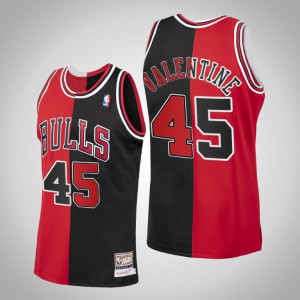 Denzel Valentine Chicago Bulls Men's #45 Split Jersey - Black Red 824363-813