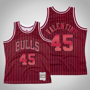 Denzel Valentine Chicago Bulls Men's #45 Striped Jersey - Red 863967-703