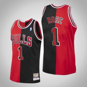 Derrick Rose Chicago Bulls Men's #1 Split Jersey - Black Red 970245-920