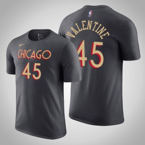 Denzel Valentine Chicago Bulls 2020-21 Men's #45 City T-Shirt - Gray 797345-613