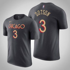 Devon Dotson Chicago Bulls 2020-21 Men's #3 City T-Shirt - Gray 352151-637