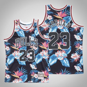 Michael Jordan Chicago Bulls HWC Men's #23 Floral Fashion Jersey - Black 866399-740