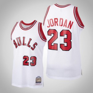 Michael Jordan Chicago Bulls Throwback Premium Authentic Rookie Men's #23 Hardwood Classics Jersey - White 818174-953
