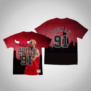 Dennis Rodman Chicago Bulls Men's #91 City Pride T-Shirt - Red 969299-765